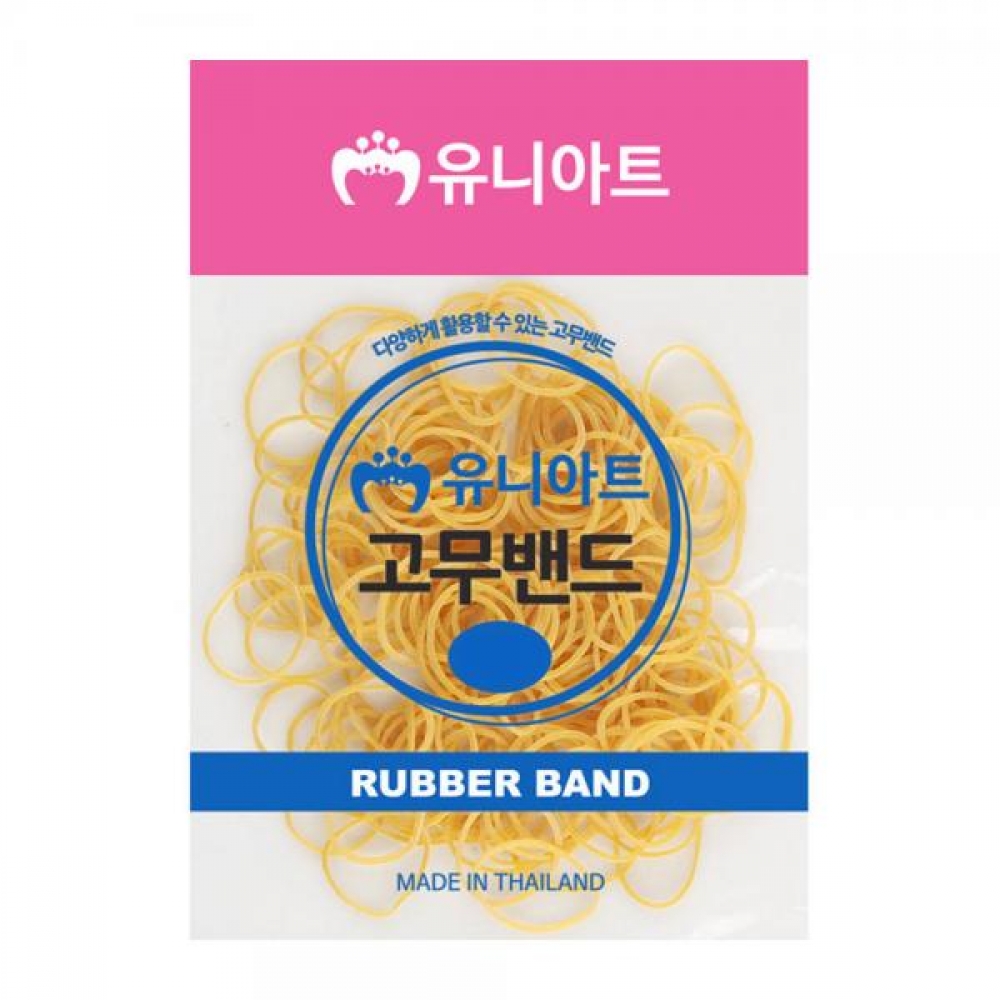 유니아트 (고무밴드) 1000 노랑 고무줄 (4cm)