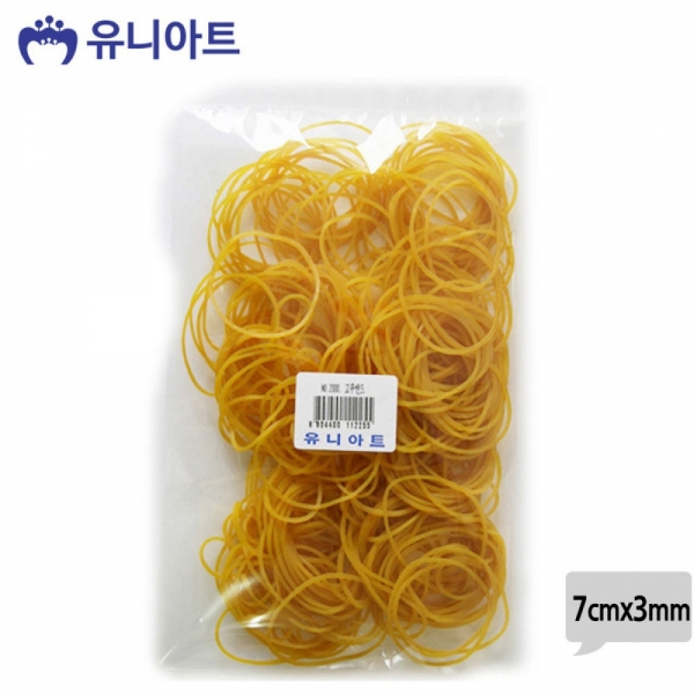 유니아트 (고무밴드) 2000 노랑 고무줄 (7cmx3mm)
