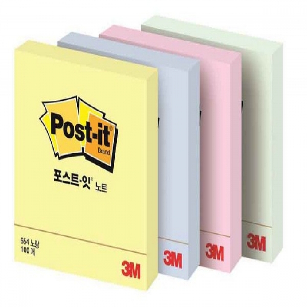 3M 포스트잇 654 크림블루