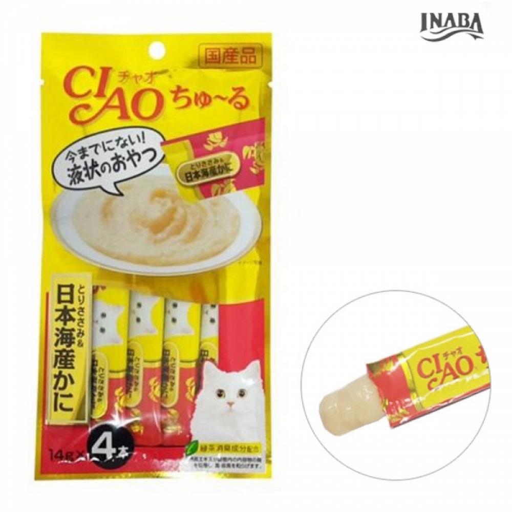 이나바 챠오츄루 닭가슴살 게살 14g (4p) (4SC-76) (고양이간식)