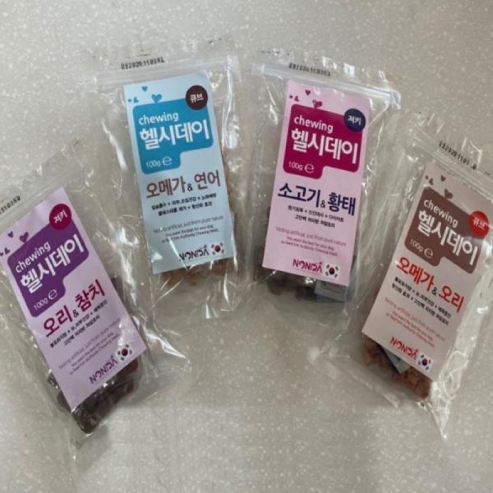 헬시데이 츄잉 간식100g(져키 소고기 황태)