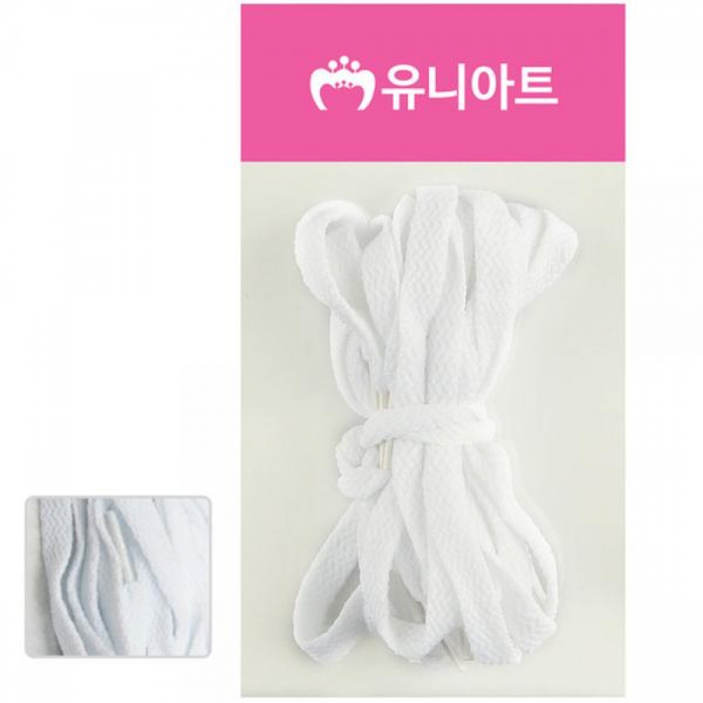유니아트 (운동화끈) 1000 넙적 신발끈 (흰색)