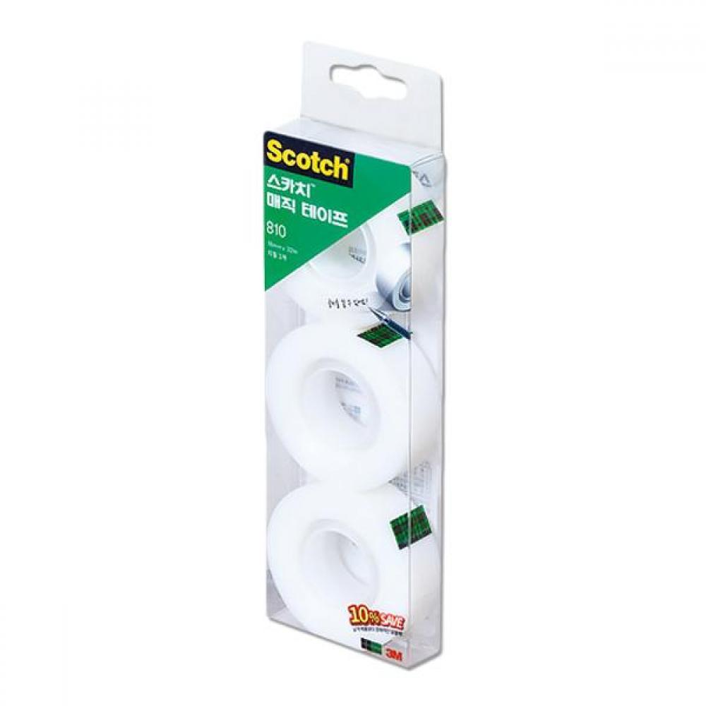 3M 스카치 매직테이프 810R-3 세이빙 팩 18x32m