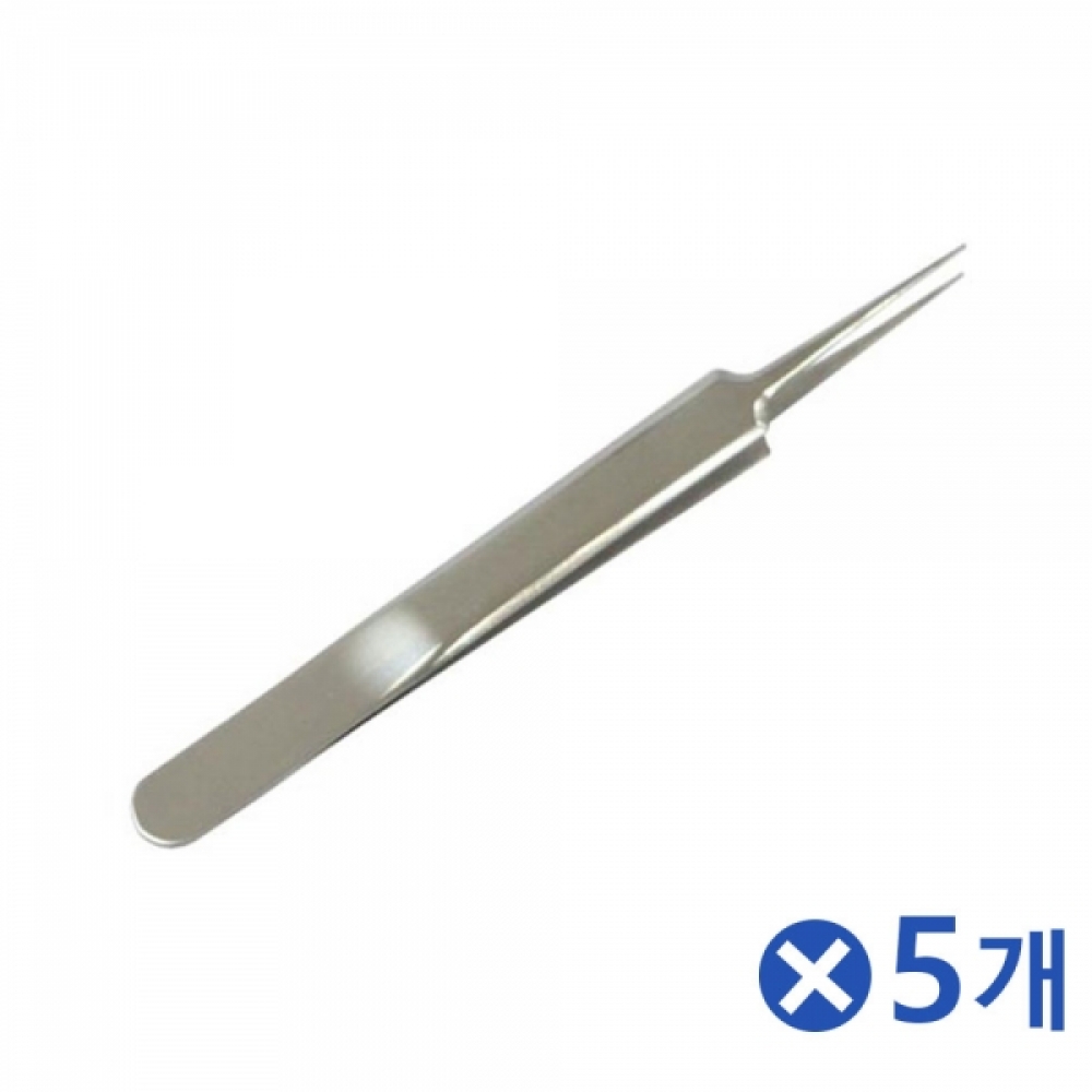 정밀작업 일자형 핀셋x5개 미용용품 눈썹정리 쪽찝게