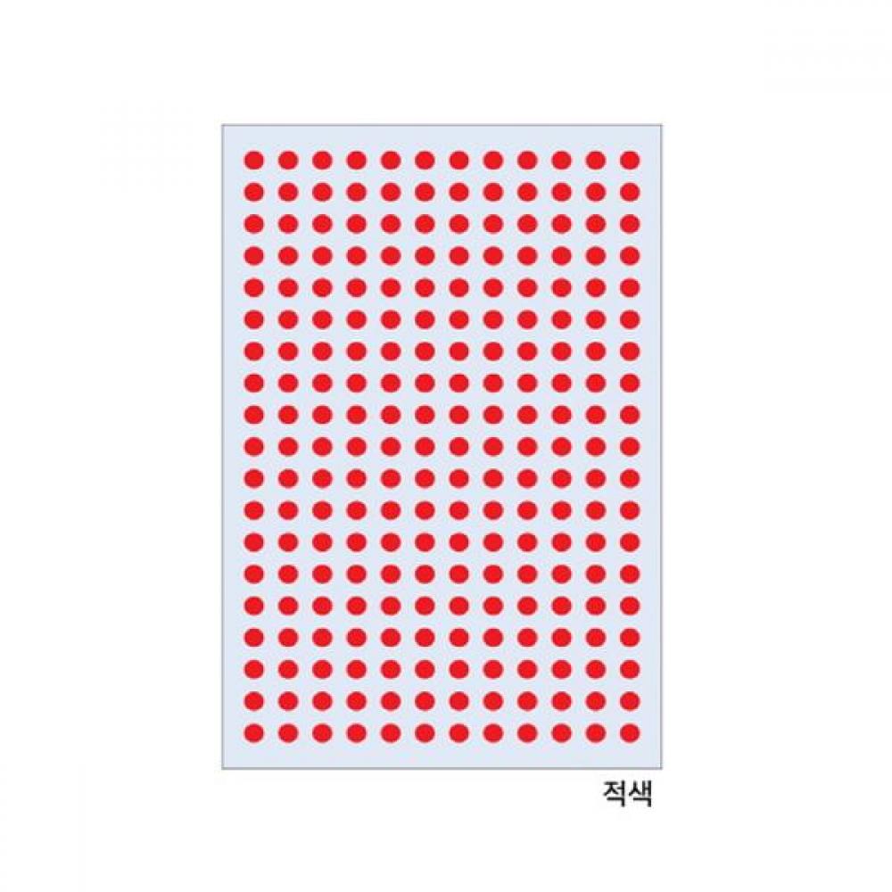 분류용견출지 20-3005R 적색(지름5 15장)