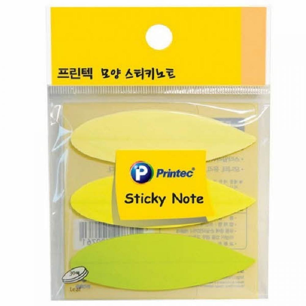 프린텍 DI020 스티키노트 모양스티키 잎 X 3EA 50매