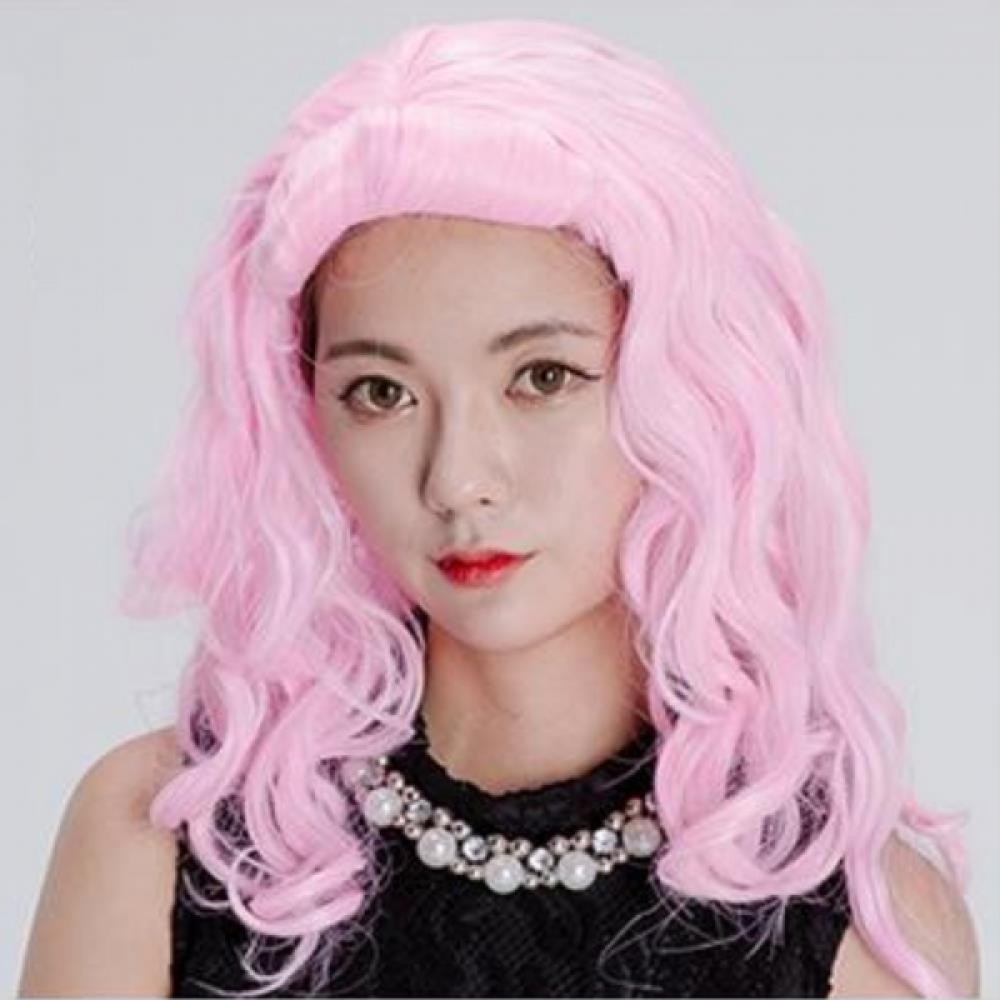 롤 웨이브 컬러 긴머리가발 장기자랑 분장가발