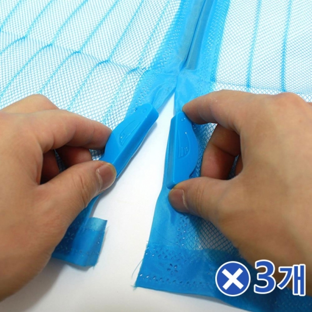 자석여닫이 문 모기장 120cm-블루x3개 방문 모기망
