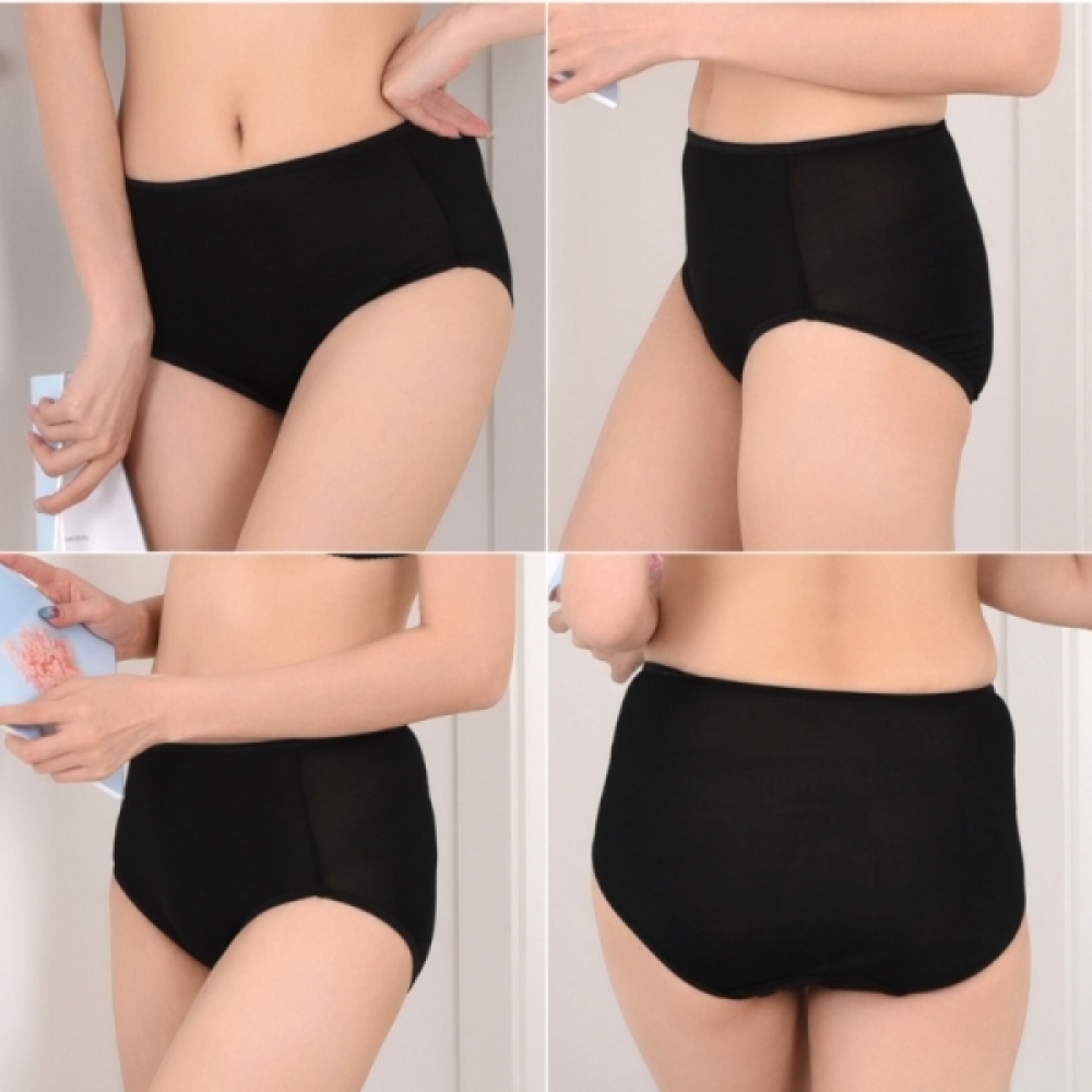 여성 인견 기능성팬티 블랙 살색