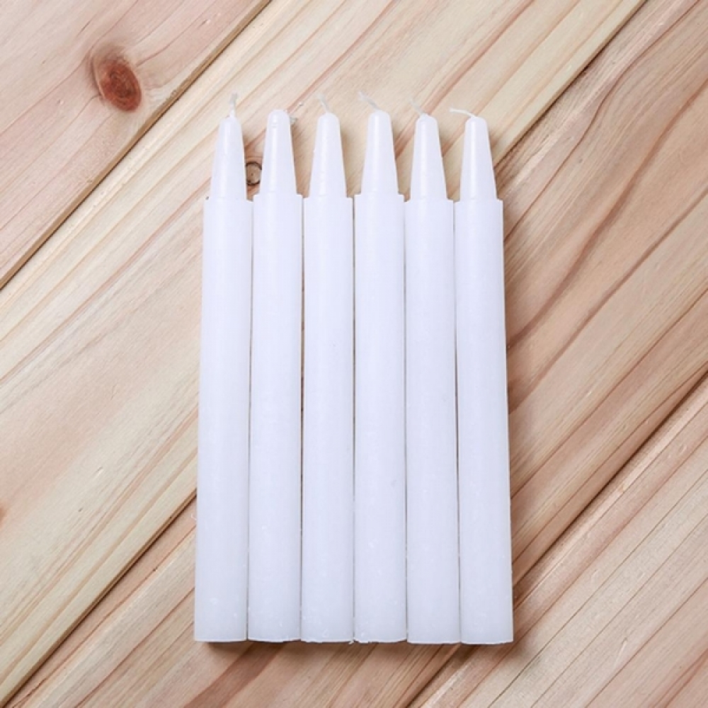 다용도 백색 연꽃 양초 6p 일반초 밀랍 결혼식 제사초
