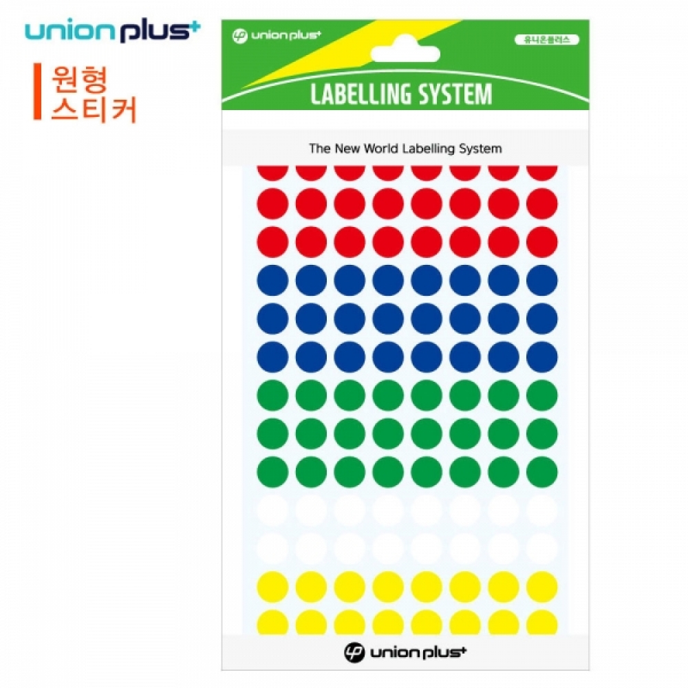 유니온 스티커 원형 (5색혼합) (지름9mm) (7매입) (UL-303)