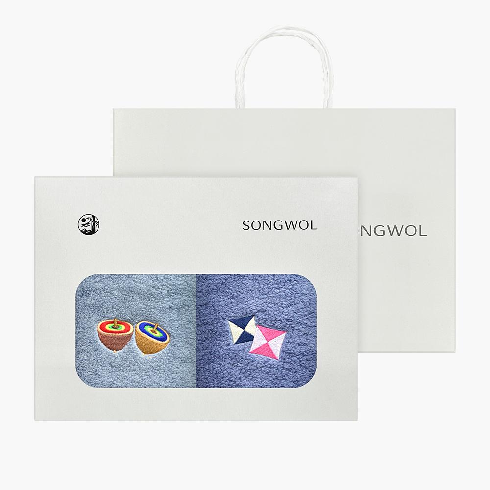 송월타월 명절놀이 2매 선물세트(쇼핑백)
