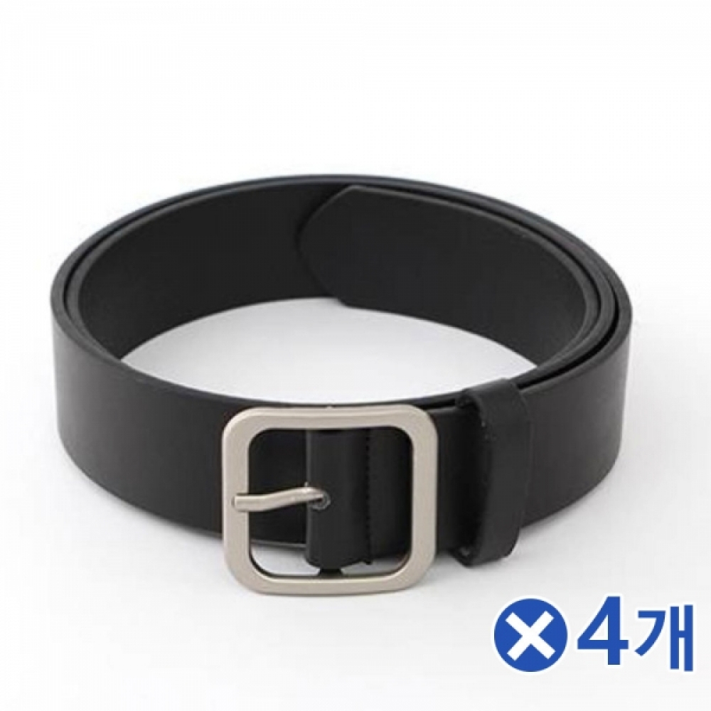 베이직 여성 스퀘어 가죽벨트 100cm 블랙x4개 허리띠