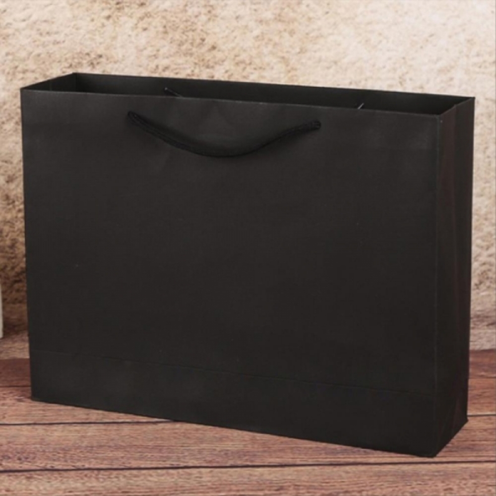 가로형 무지 검정색 쇼핑백 43x32cm 마트봉투 선물백