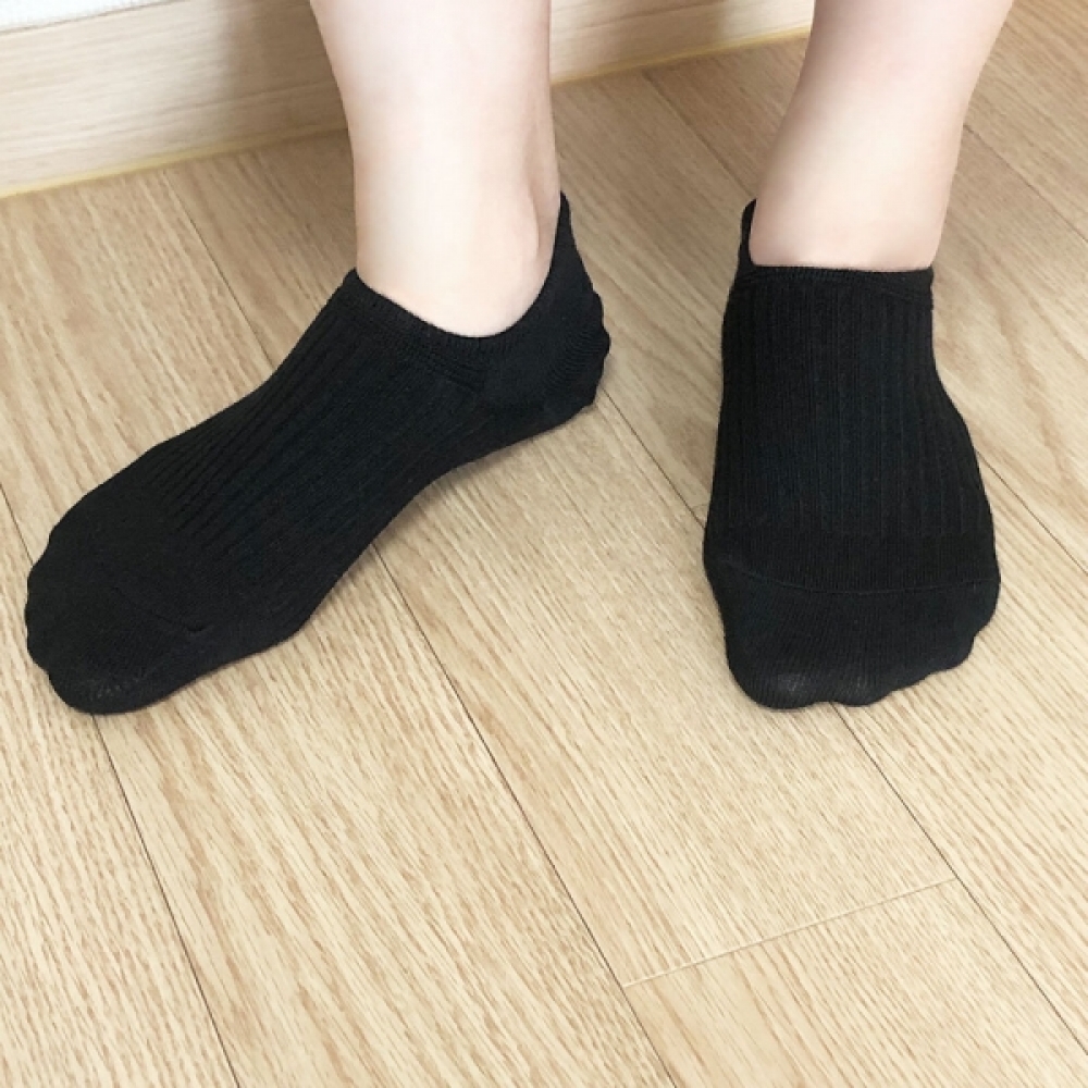 여성용 발목 골지 양말 블랙
