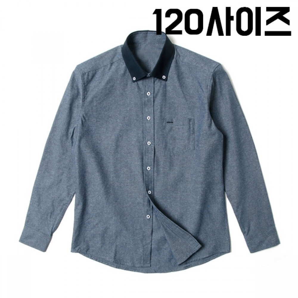 KING 카라배색 도트 셔츠 120사이즈