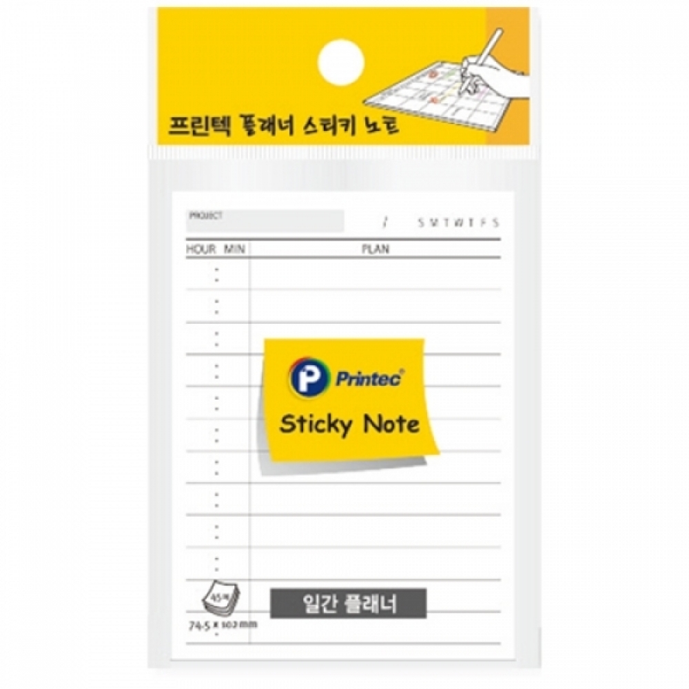프린텍)플래너 스티키노트(일간 75x102mm PL74D 45매)-갑(24개입)