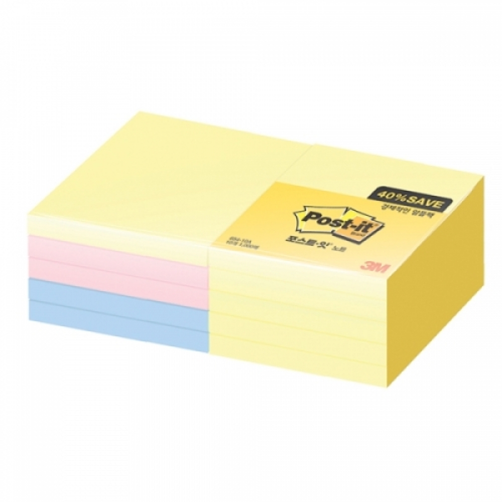 3M)포스트-잇 노트(654-10A 알뜰팩 76x76mm)-박스(18개입)