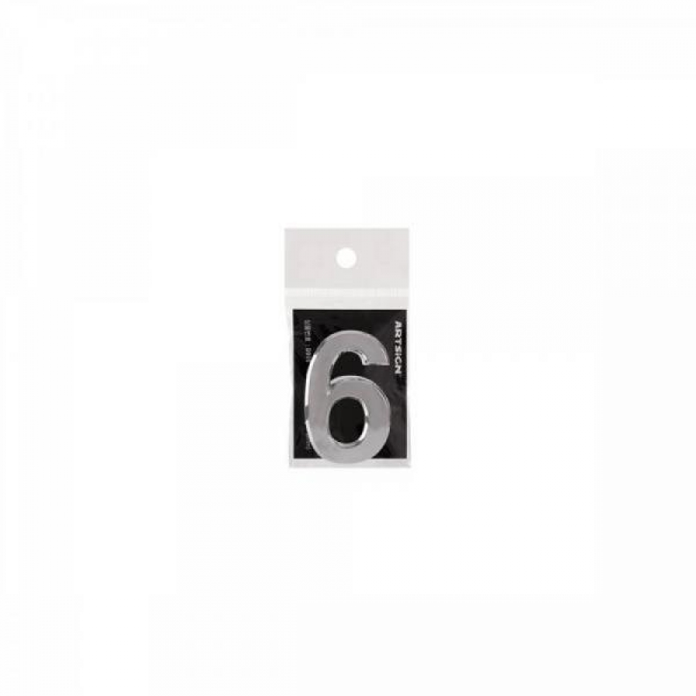 아트사인 이니셜숫자 6 은색 50mm 0906