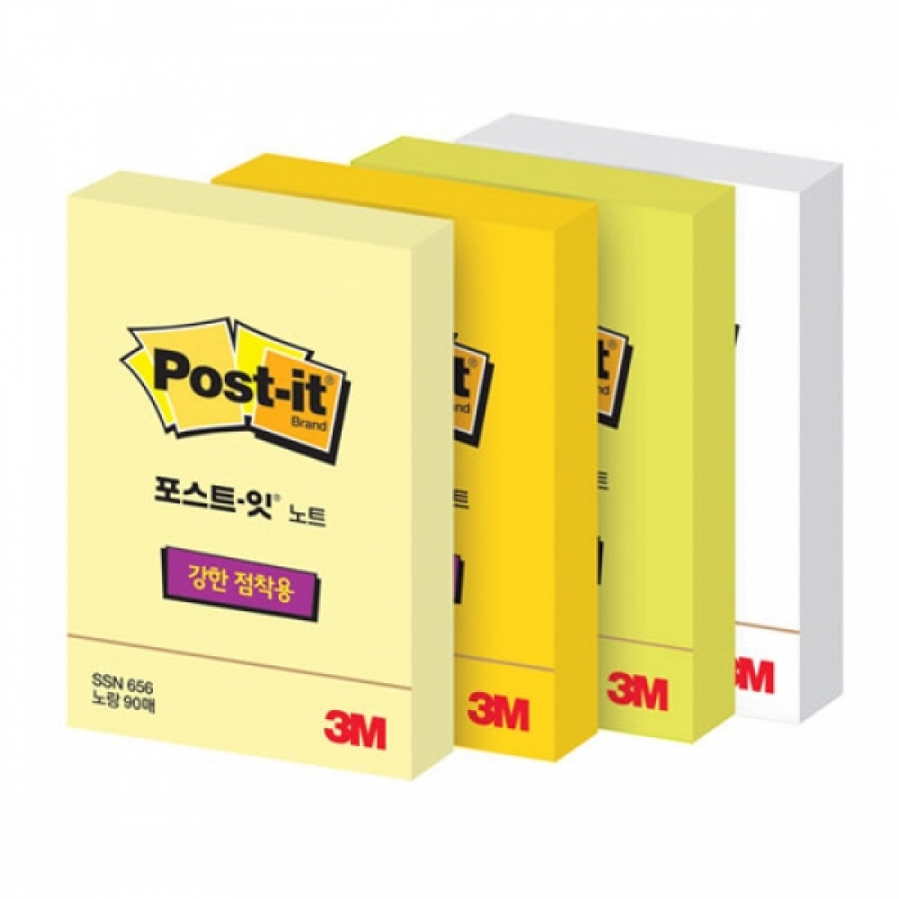 3M)포스트-잇 강한 점착용(656-SSN 그리움노랑 51x76mm)-박스(270개입)