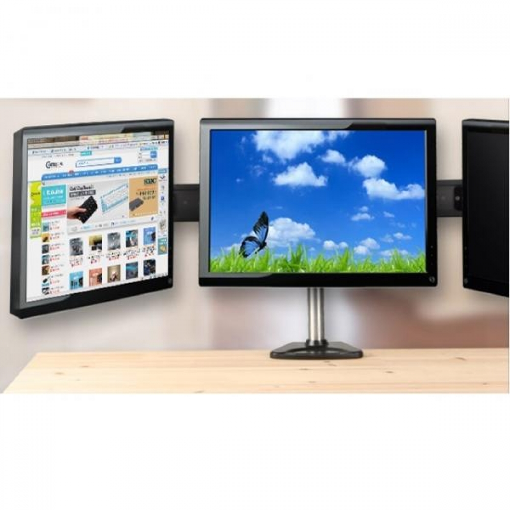 컴스 모니터거치대 LCD 3단 트리플 블랙 모니터별도
