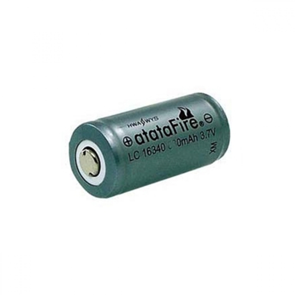 아타타파이어 3.7V 충전용 배터리 16340 보호 650MAH