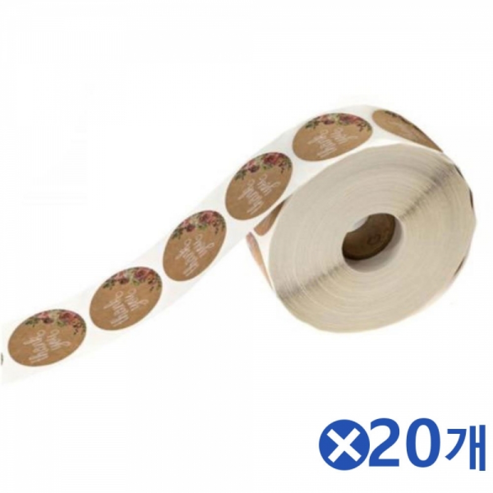 포장마무리 원형스티커(지름 2.5cm) 1롤(500pcs)x20롤