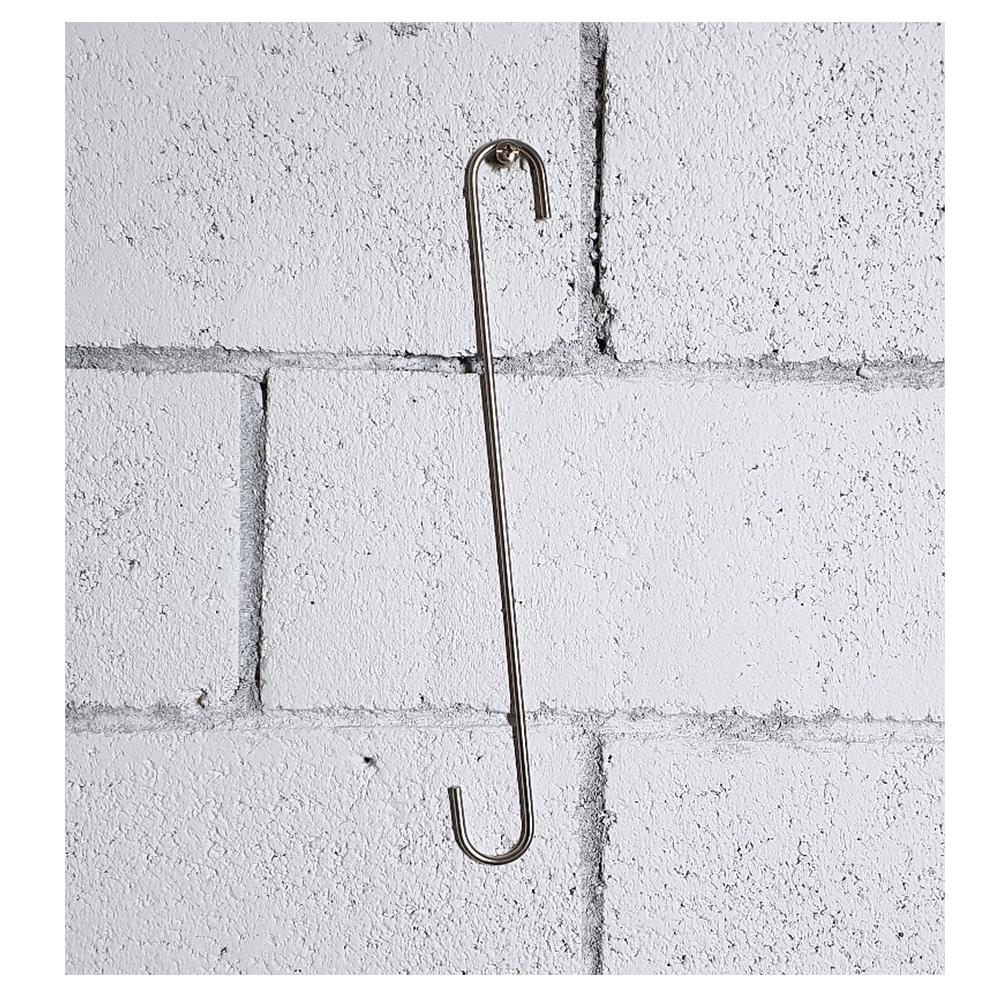 S자 메탈 고리 실버 40cm