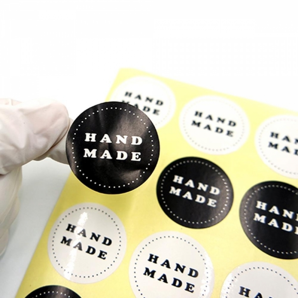 HAND MADE 글씨스티커 12p 선물포장스티커 포장스티커