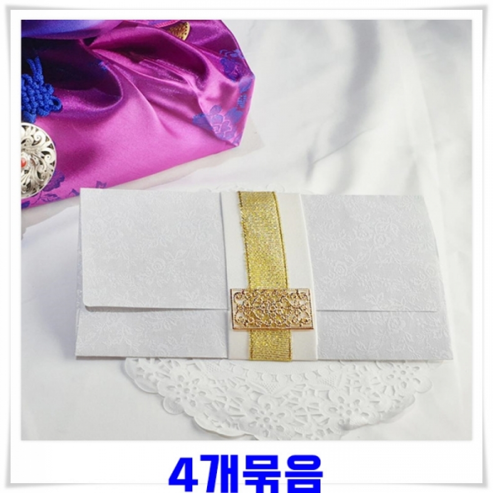 금장식띠지 용돈봉투 현금봉투 4개-백색 명절봉투