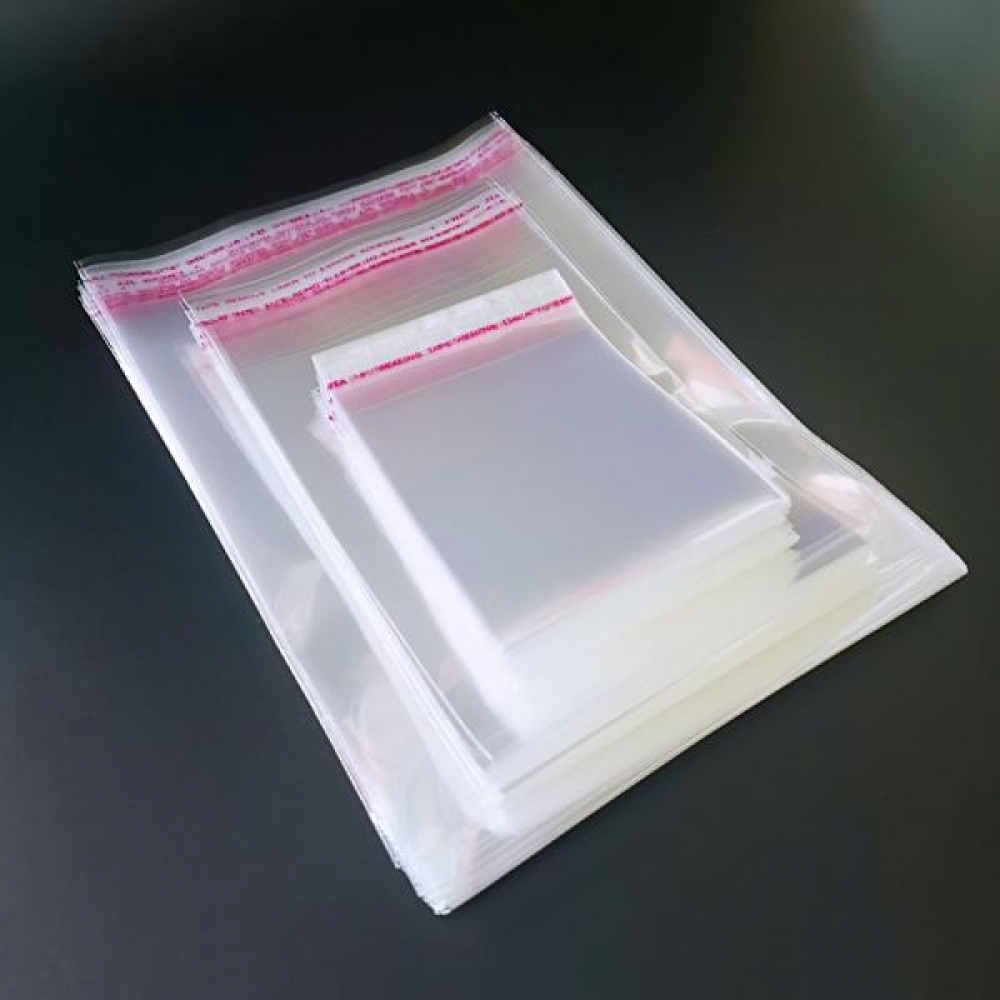 투명 OPP 헤다 접착 비닐 봉투 9x10+3cm 200장 DD-11561