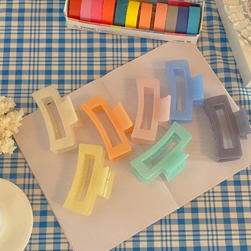GGD 베이직 심플 반투명 유광 집게핀 7color