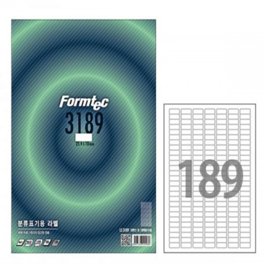(BE) 폼텍 A4 분류표기용 라벨 LS-3189 189칸 100매