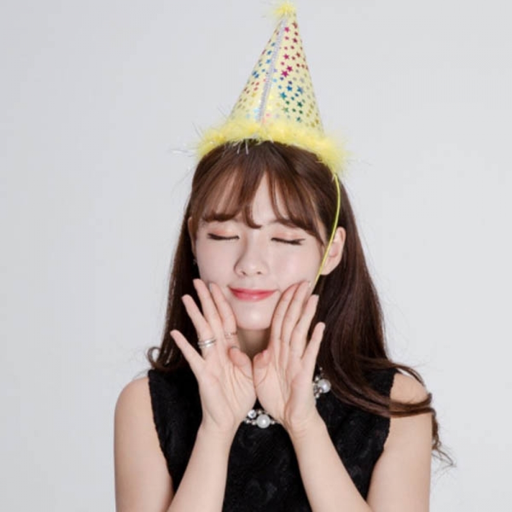PW 파티스타고깔모자(대)옐로우 생일 축하 장식