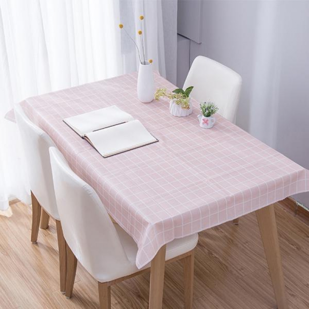 사각 체크 방수 테이블보 PEVA 식탁보 137x137cm DD-11762