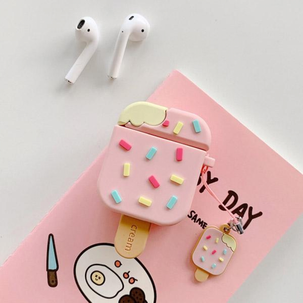 bob 셀렉션 아이스크림 에어팟 전용 3D 실리콘 케이스+키링 Airpods 1세대 2세대 무선 유선 에어팟프로