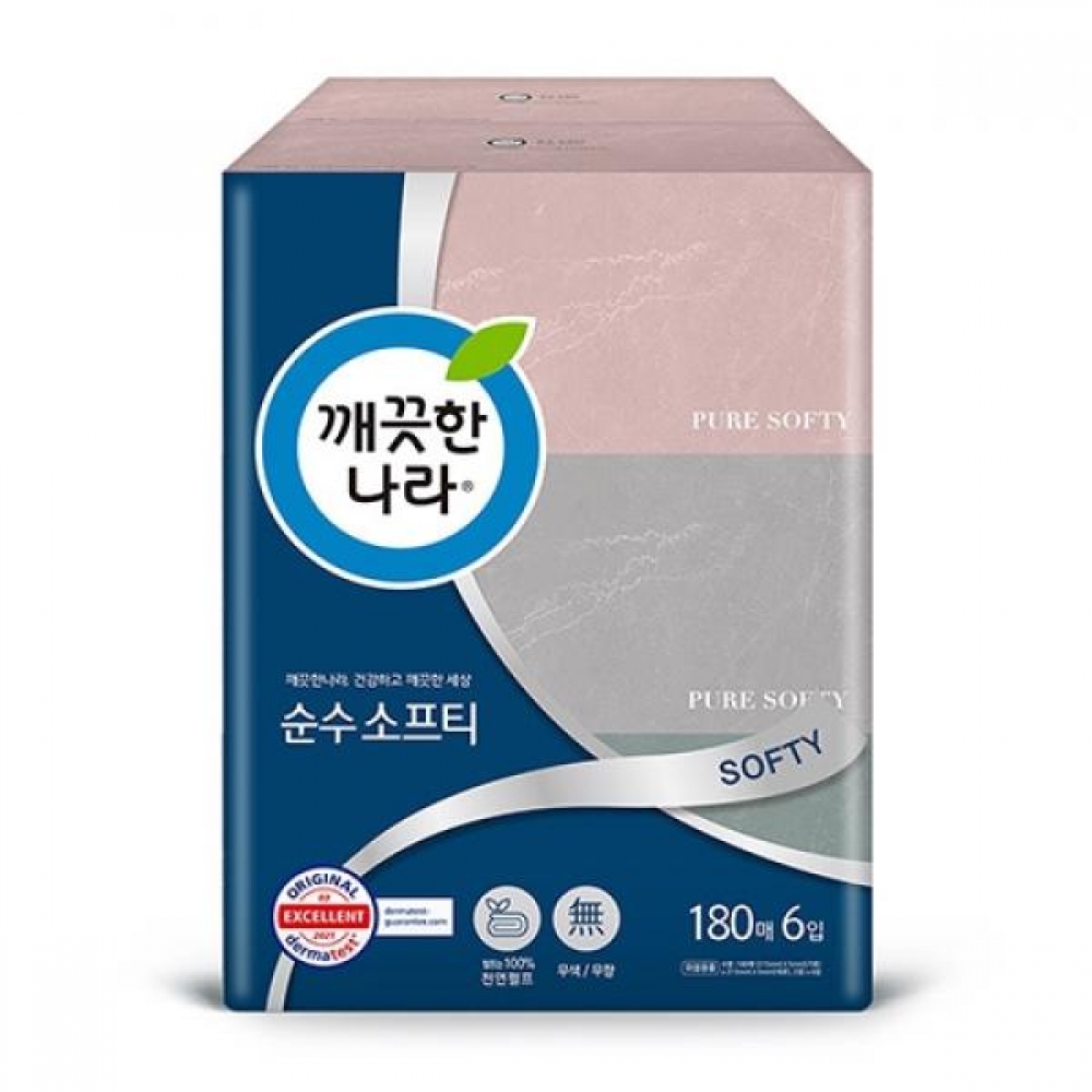 깨끗한나라 순수 소프티 미용티슈 180매X6개입