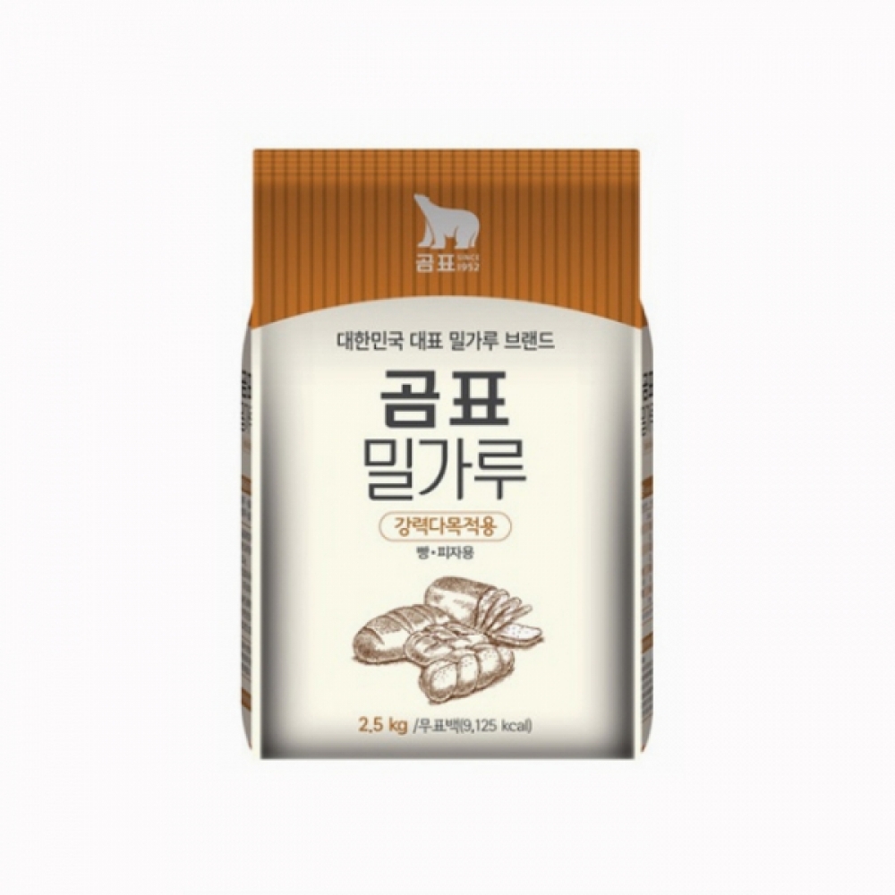 6개 1박스 대한제분 곰 강력 밀가루 2.5키로