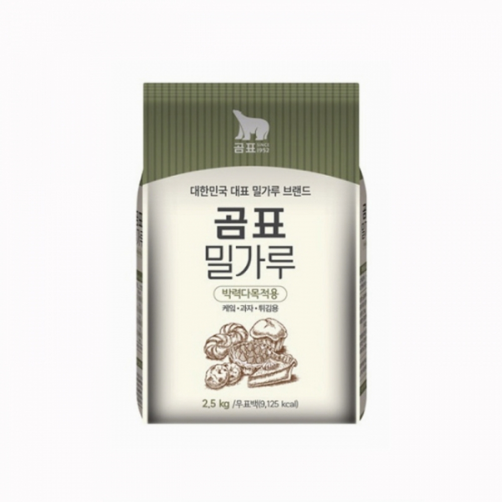6개 1박스 대한제분 곰 박력 밀가루 2.5키로