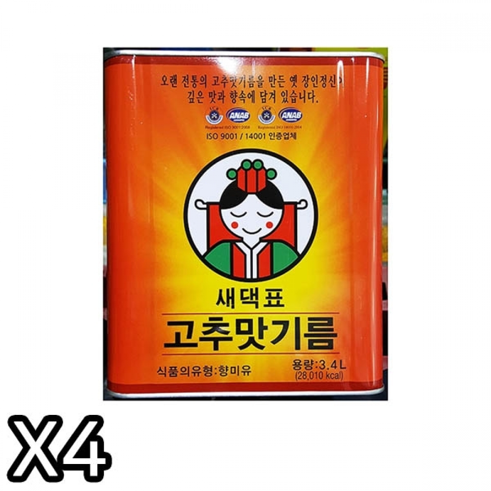 FK 고추맛기름(새댁 3.4L)X4