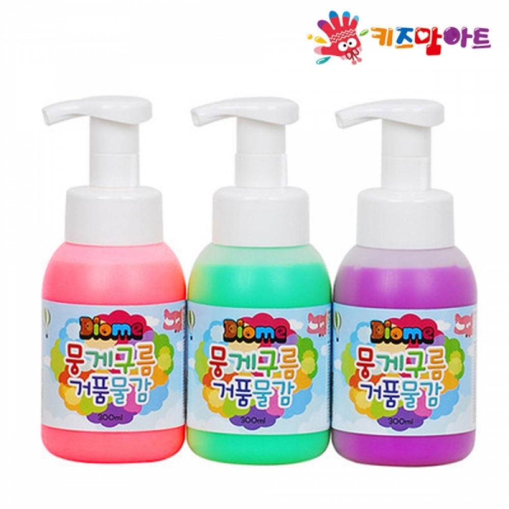 키즈맘아트 미술놀이 뭉게구름 거품물감 300ml x 3색 (B세트)