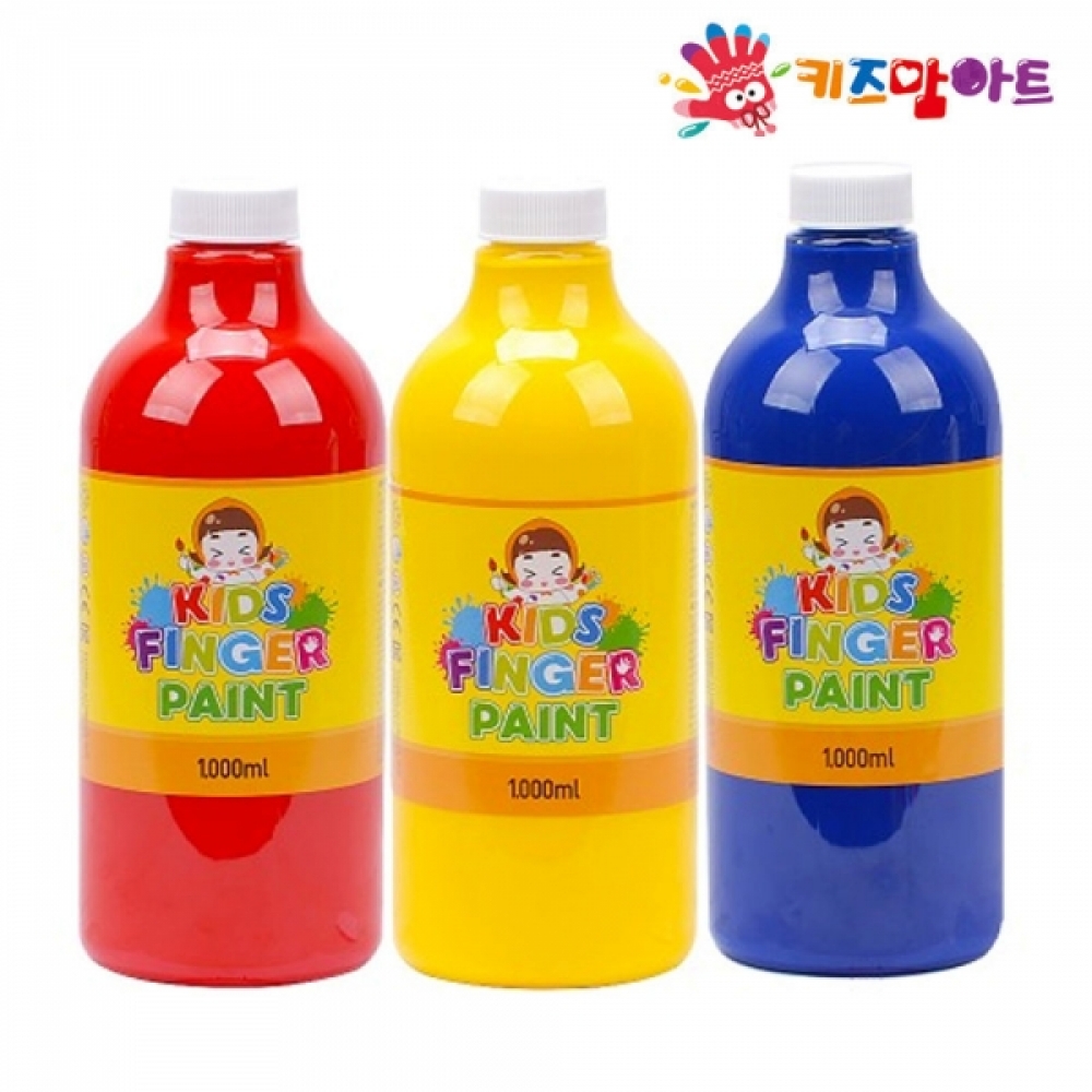 키즈맘아트 미술놀이 핑거페인트 1000ml x 3색 세트