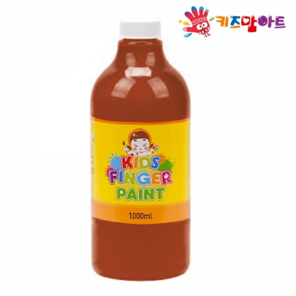 키즈맘아트 미술놀이 핑거페인트 1000ml 낱색 (갈색)