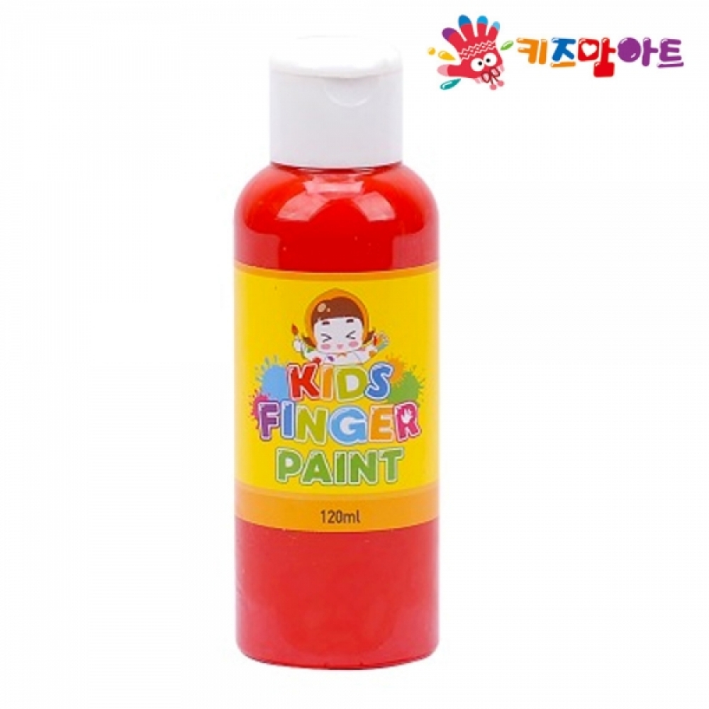키즈맘아트 미술놀이 핑거페인트 120ml 낱색 (빨강색)