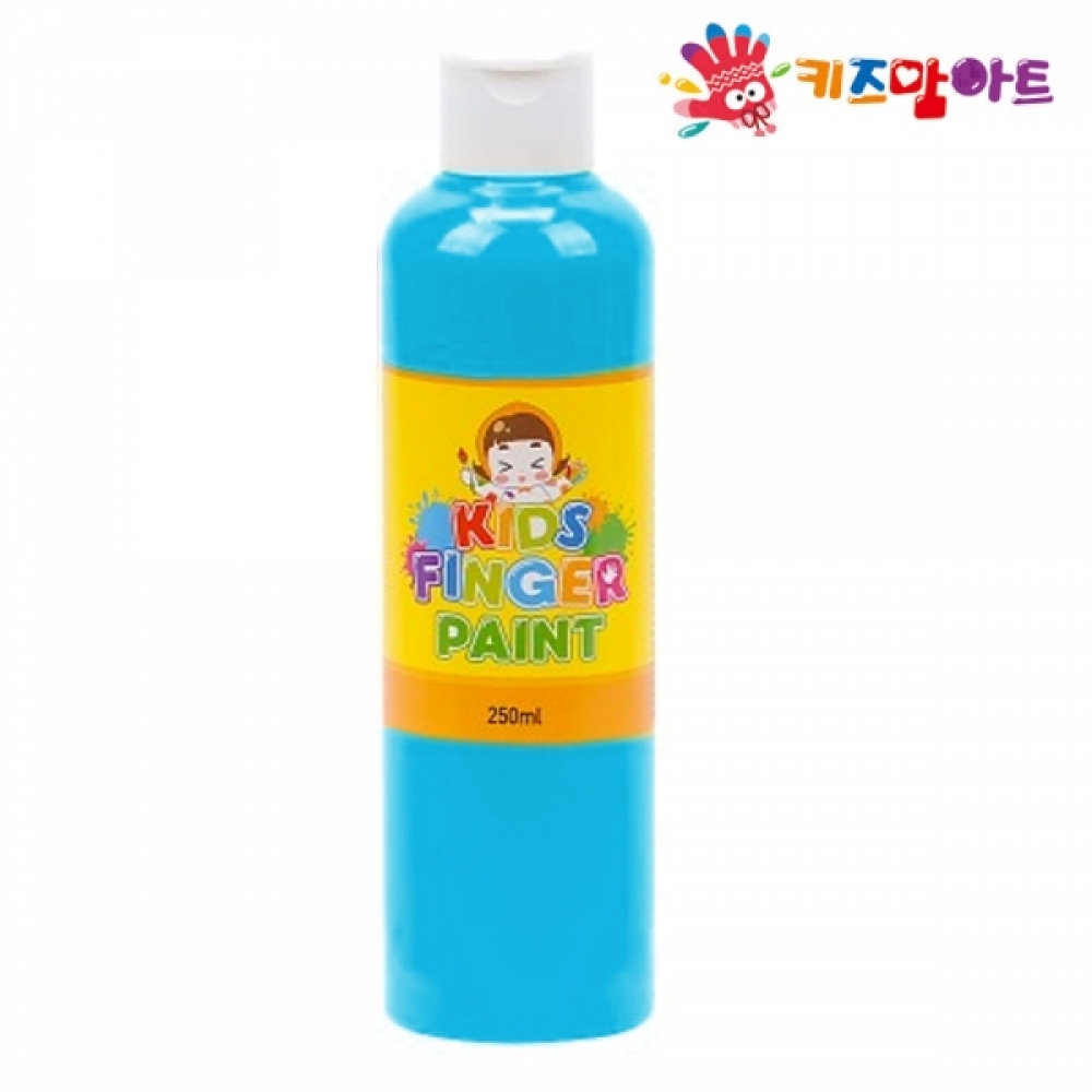 키즈맘아트 미술놀이 핑거페인트 250ml 낱색 (하늘색)