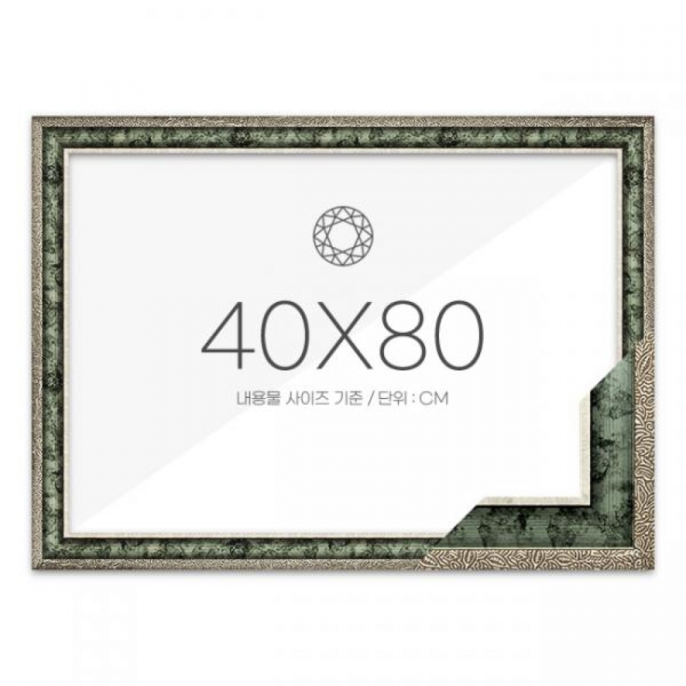 보석십자수 패브릭형 액자 40x80 고급형 앤틱그린