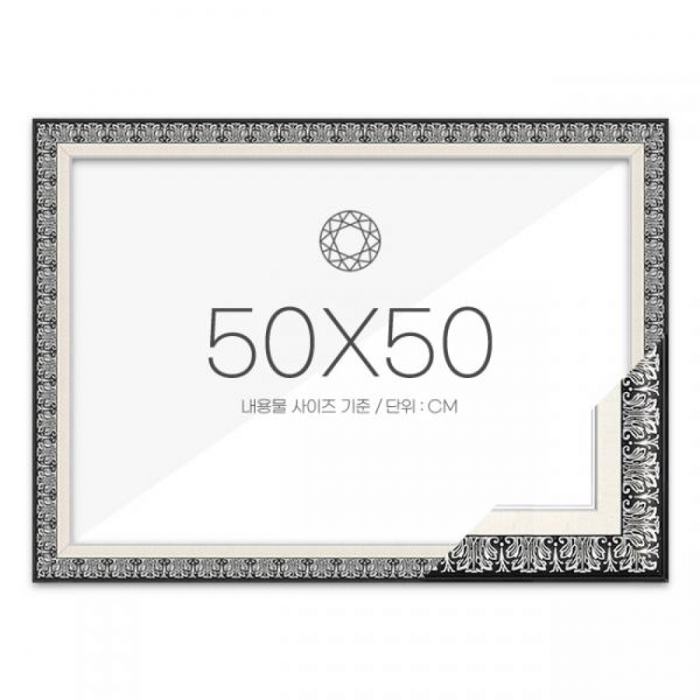 보석십자수 패브릭형 액자 50x50 고급형 매트블랙