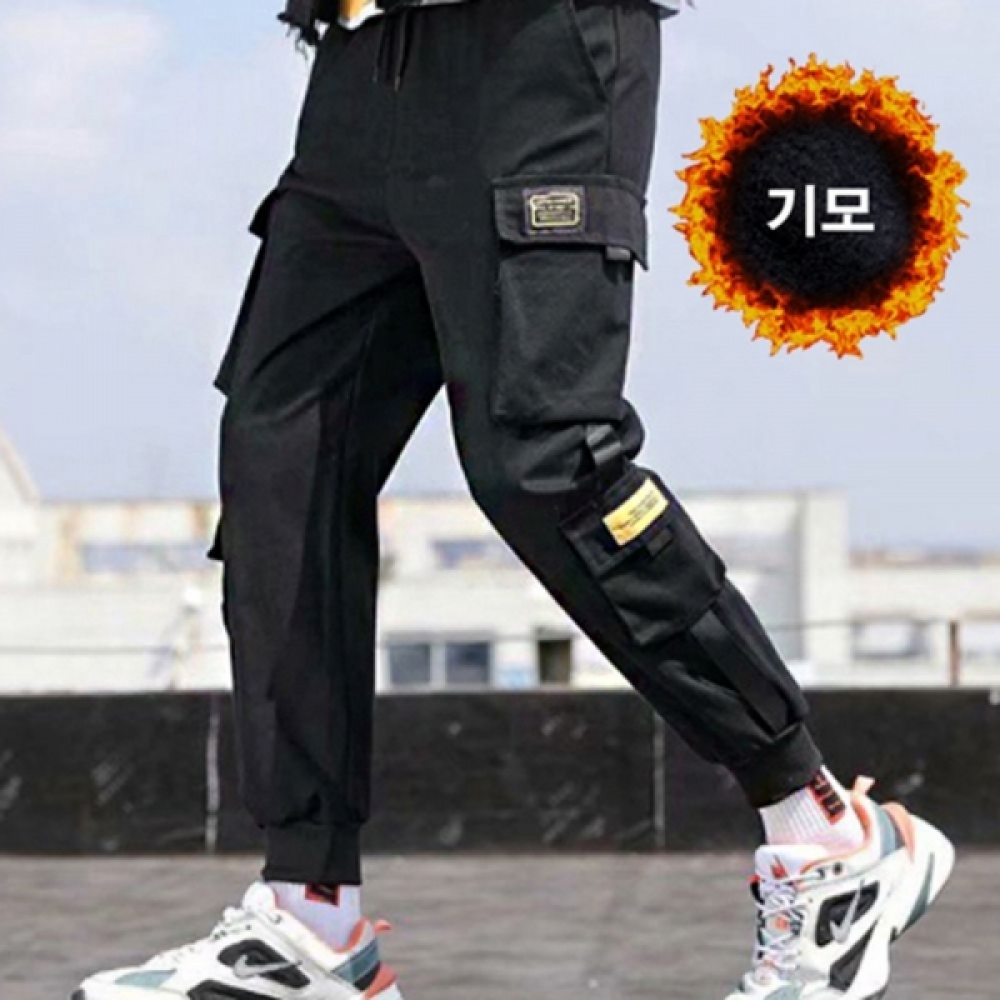 남성 조거 밴딩 팬츠 기모 안감 캐주얼 외출 바지