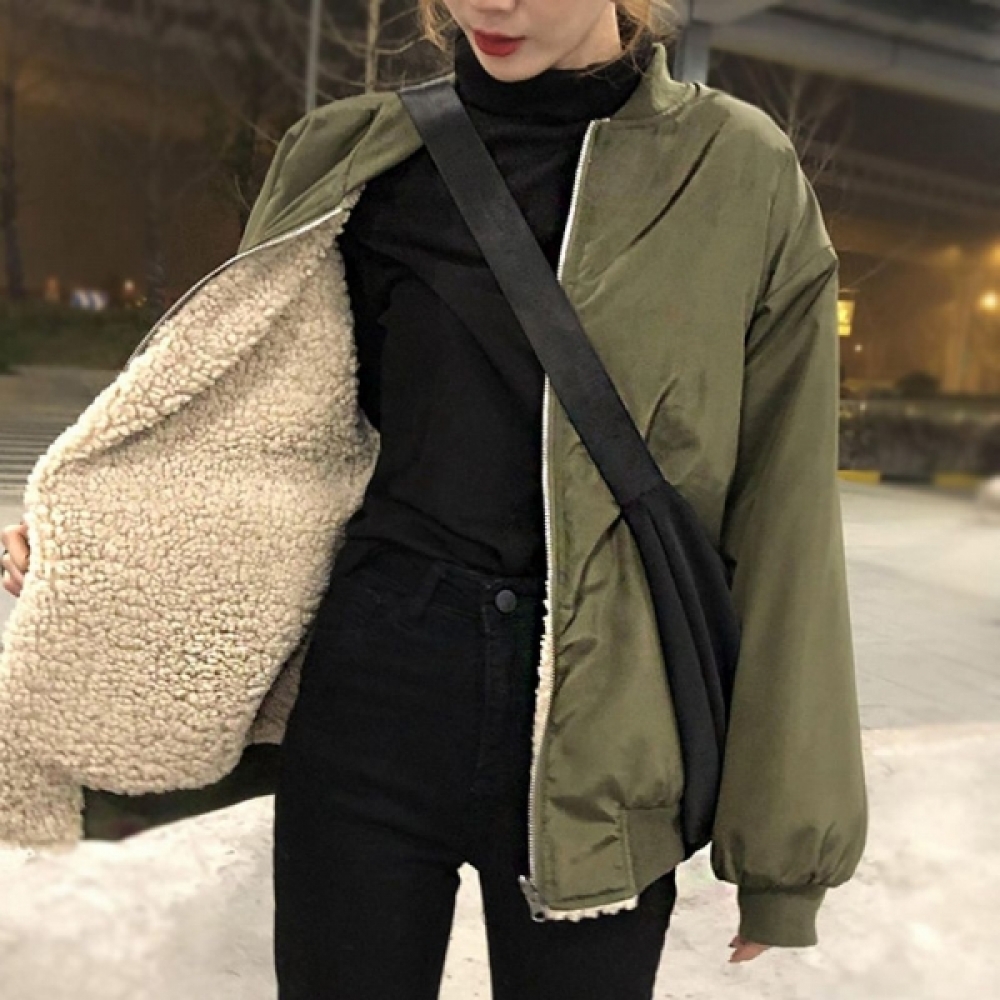 편한 여성 자켓 외출 패션 리버시블 뽀그리 점퍼