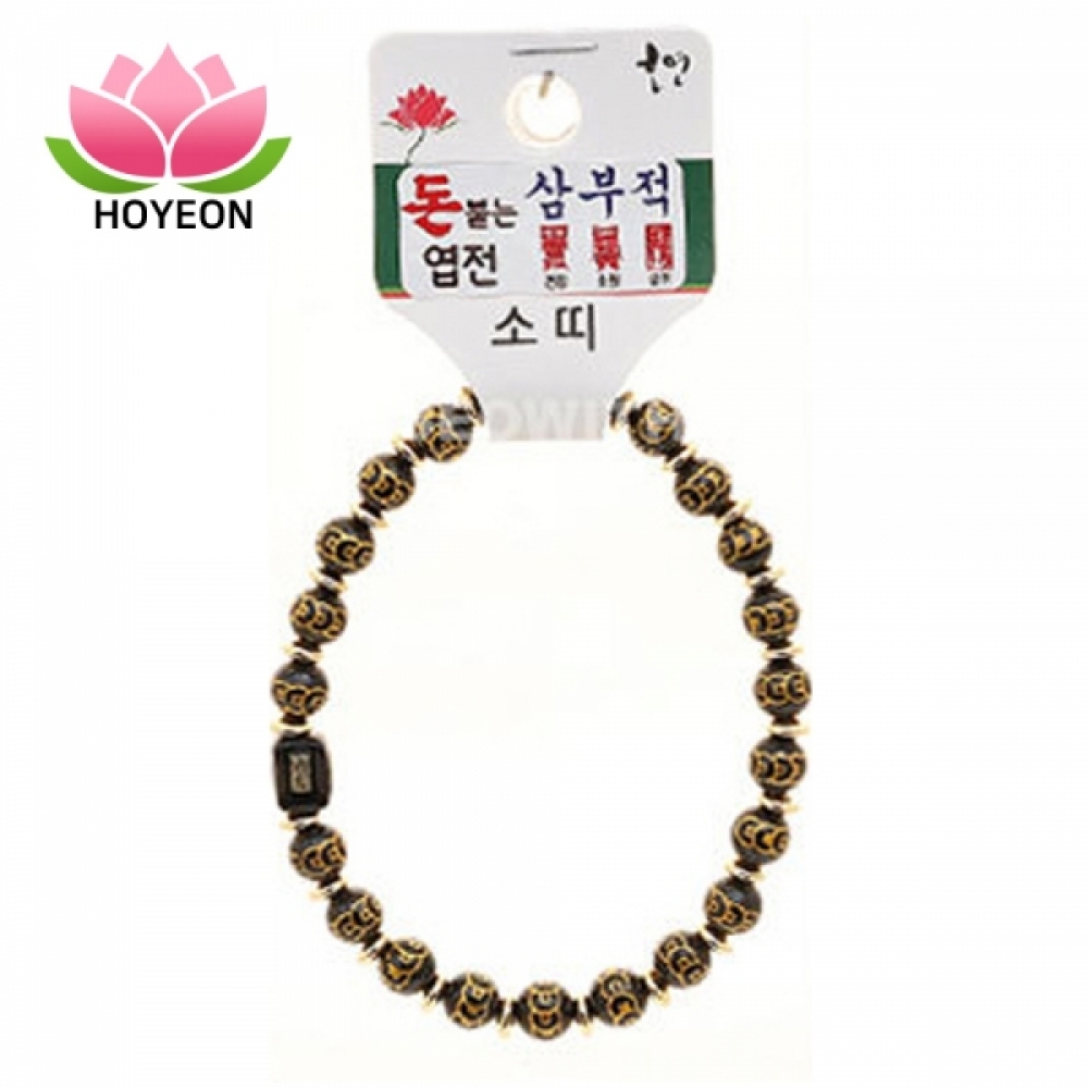 호연 불교 기원 팔찌 돈 붙는 엽전 삼부적 띠 합장주 염주 (소)